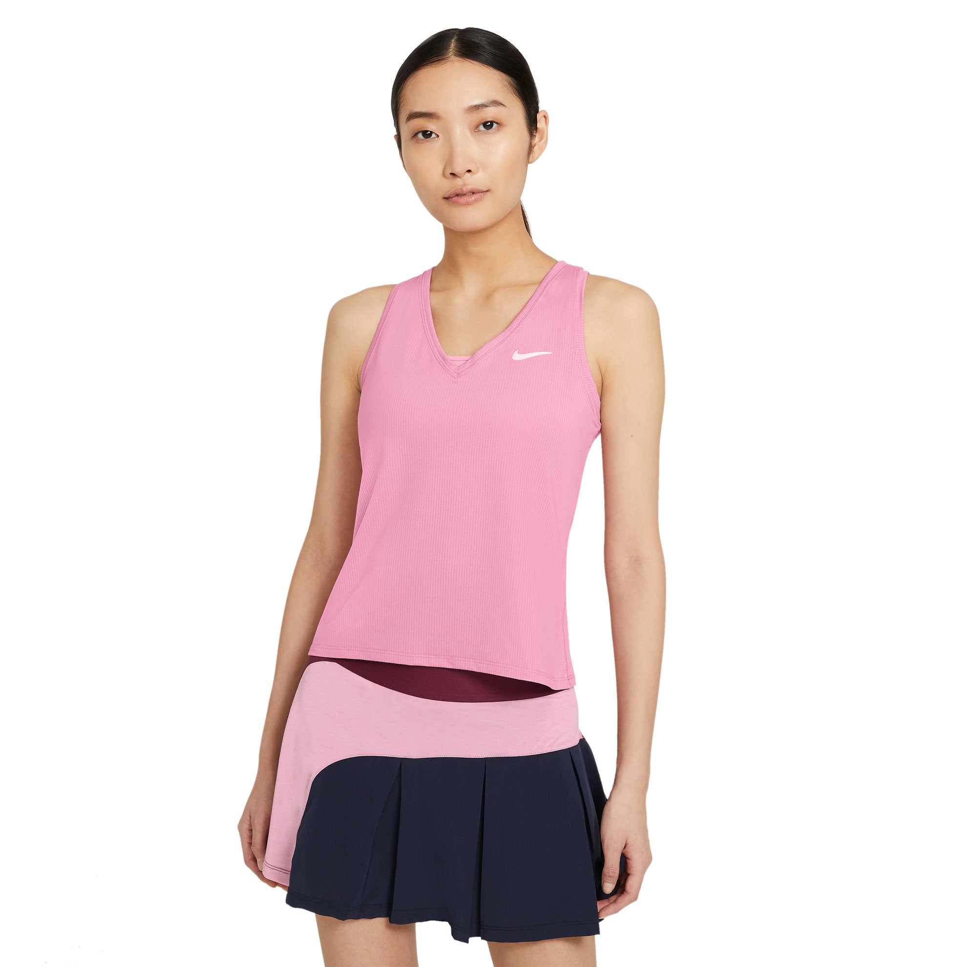 Nike Dri-FIT One Girl's Tennis Tank - Playful Pink/White