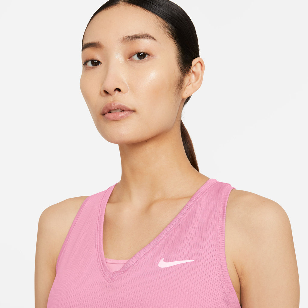 Nike Women's DriFIT Victory Tank (Elemental Pink/White) RacquetGuys.ca