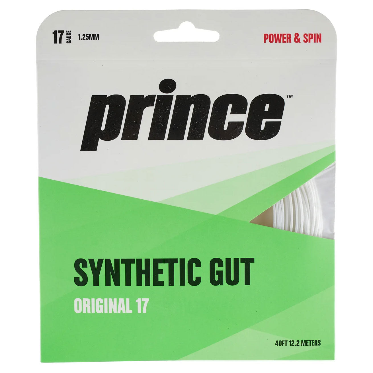 Prince Synthetic Gut 17/1.25 Original Tennis String (White