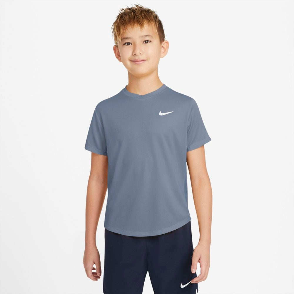 Nike Boys Dri-FIT Victory Top (Grey/White) | RacquetGuys.ca