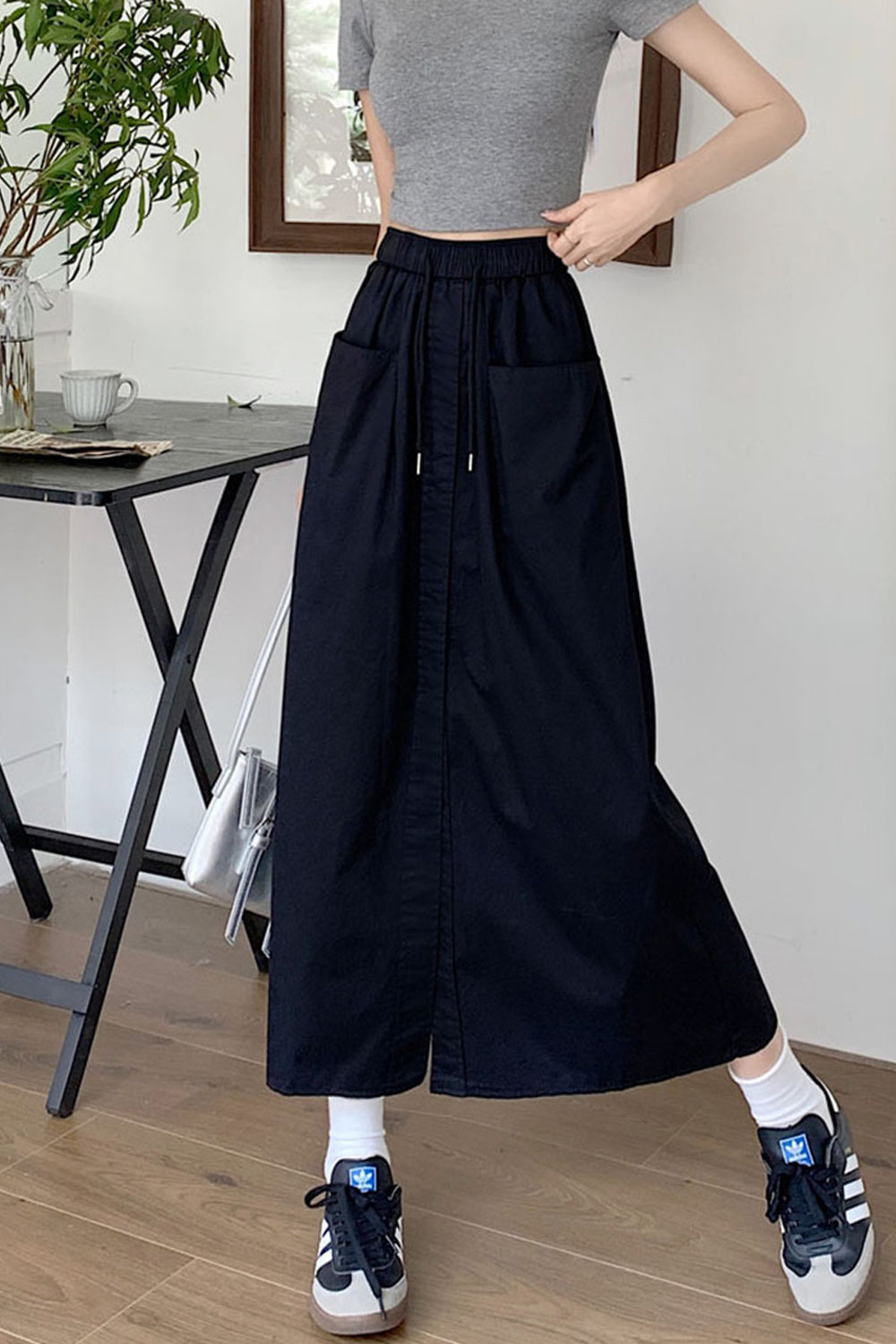 Front Split Cargo Pockets Long Skirts – Tomscloth