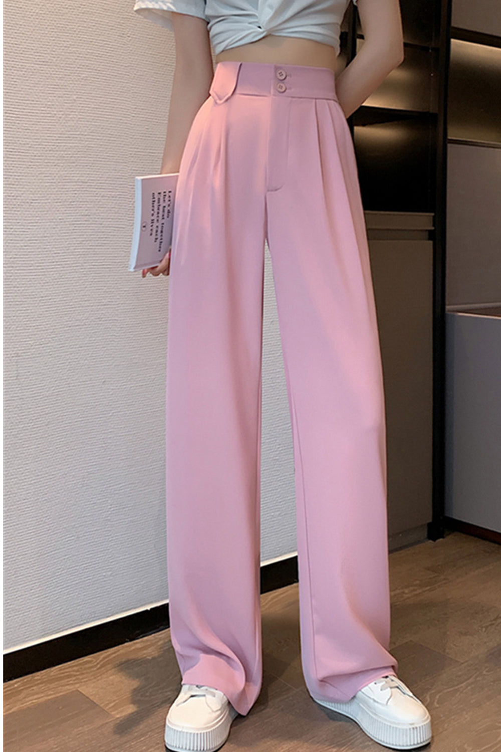 High Waist Wide Leg Office Pants – Tomscloth