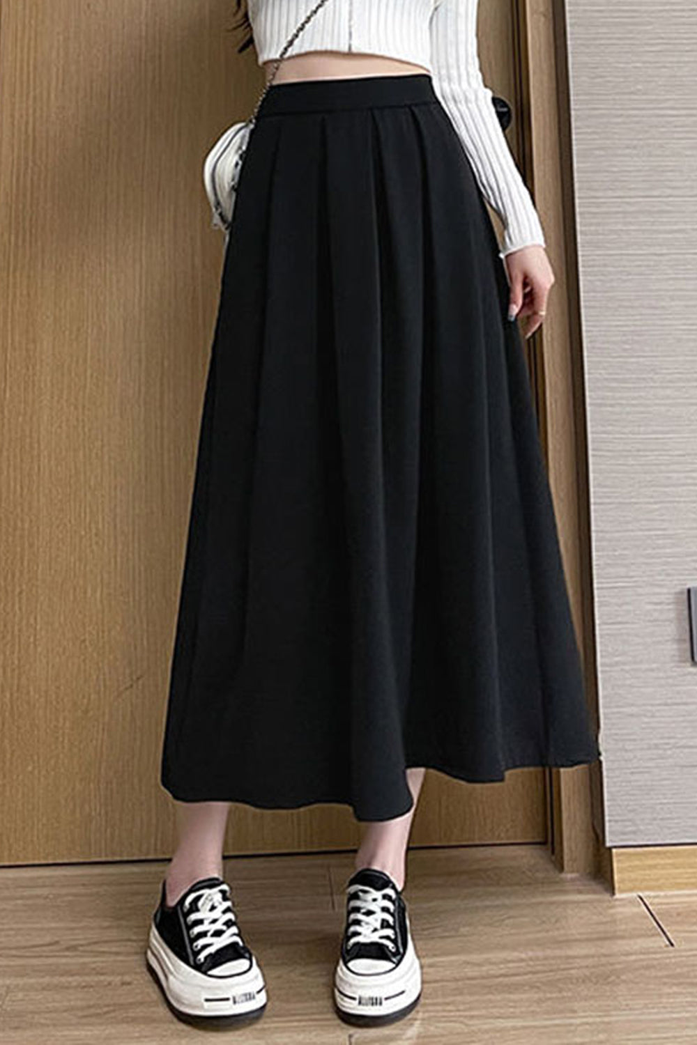 High Waist A-Line Long Pleated Skirts – Tomscloth