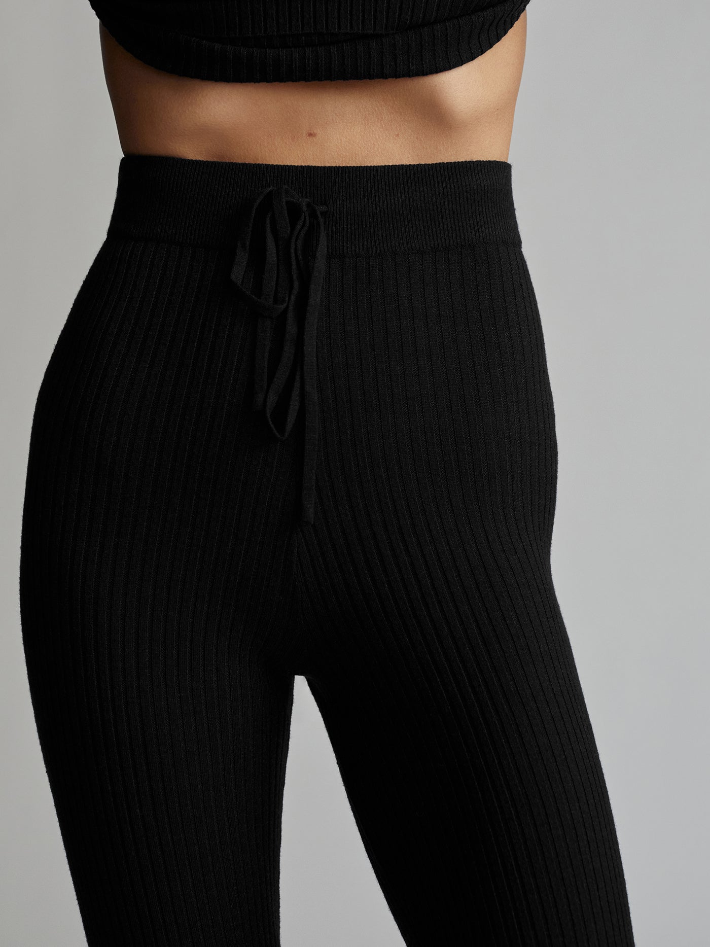 Mix & Match Soft Knit Rib Legging In Black, LOES House
