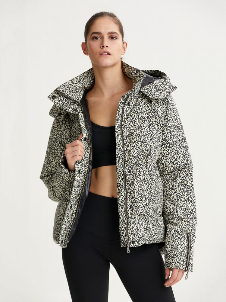 Carmeline in Micro Abstract Leopard | Fashion Forward Puffer Jacket ...