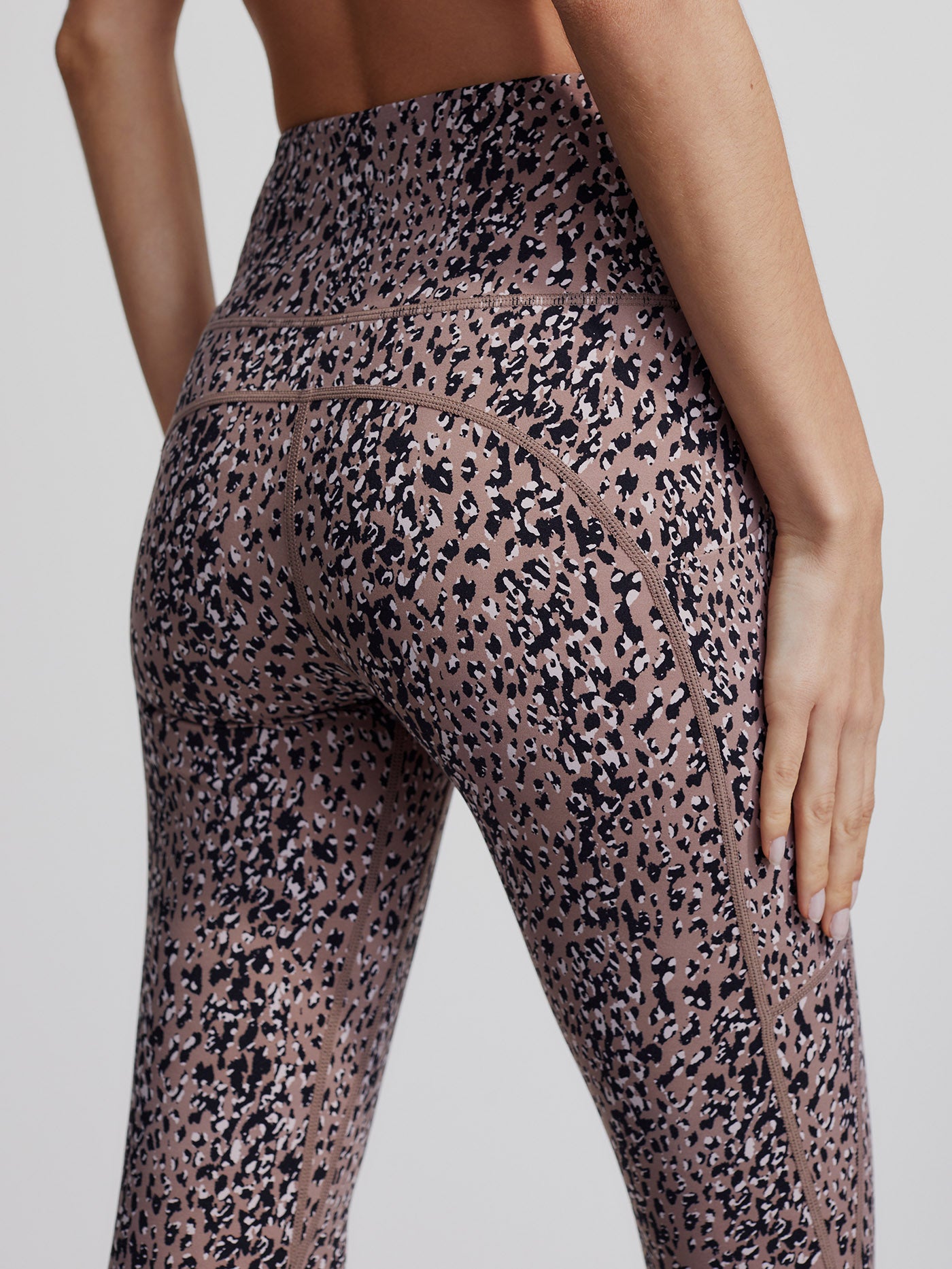 Varley Luna Leggings Women's Size Medium Brown Black Leopard Print