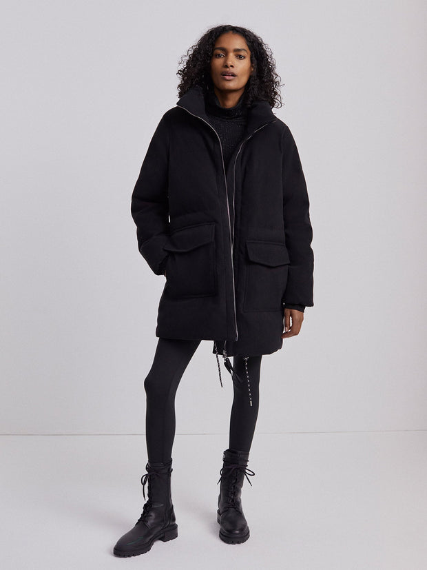 Black Oversized Soft Puffer Coat
