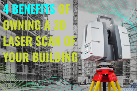 3D laser scanner in front of construction site. 