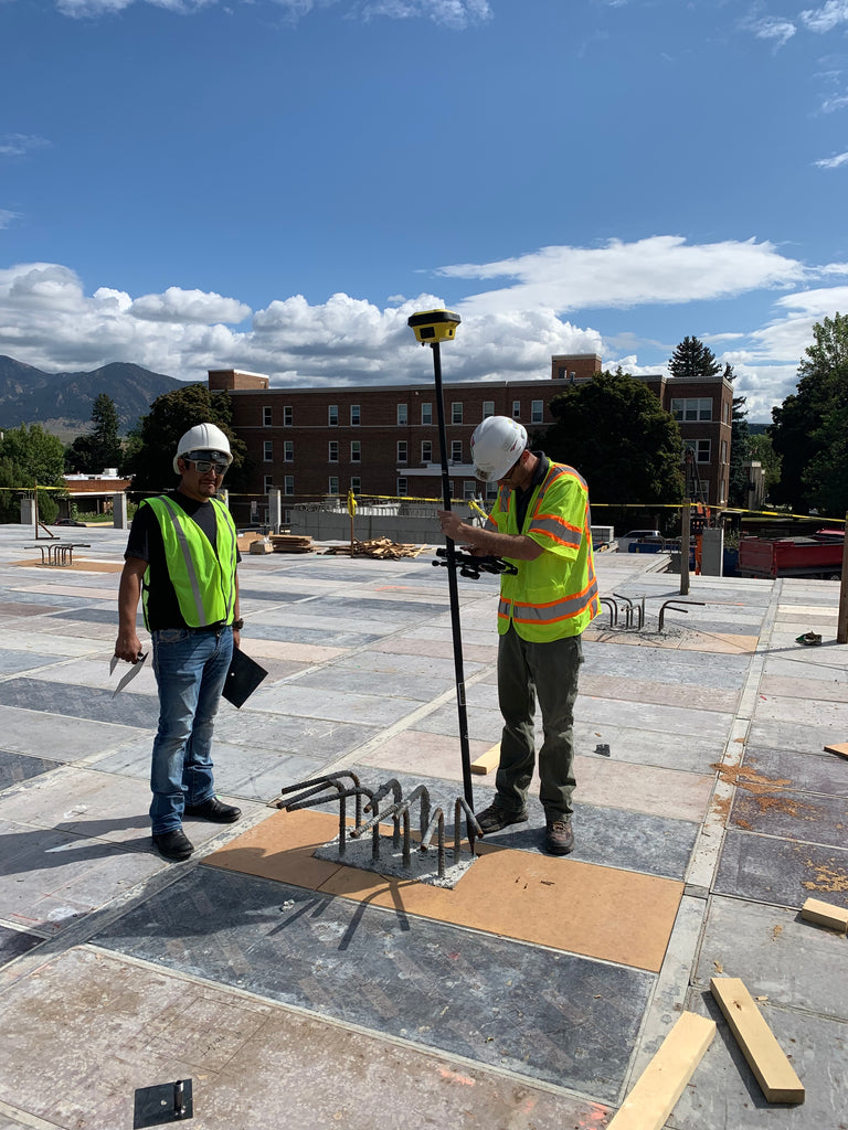 Self-Leveling Leica iCON GPS 70T Rover at Work in Bozeman, MT