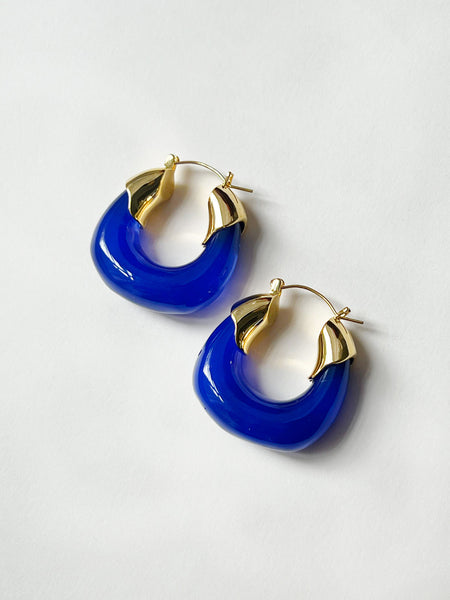 Chunky Vintage Hoops - Royal Blue – Gabi The Label