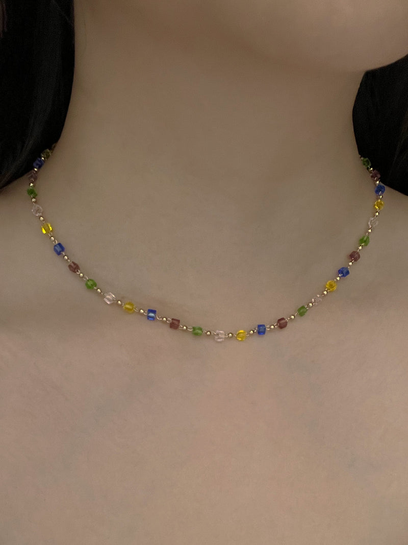 multi coloured gem necklace