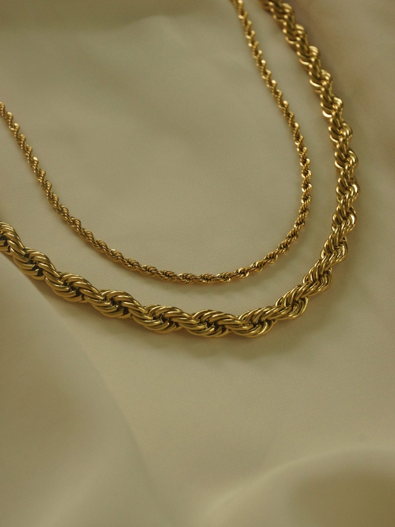 18K Gold Filled 7MM Rope Chain Necklacelayering Gold Chain