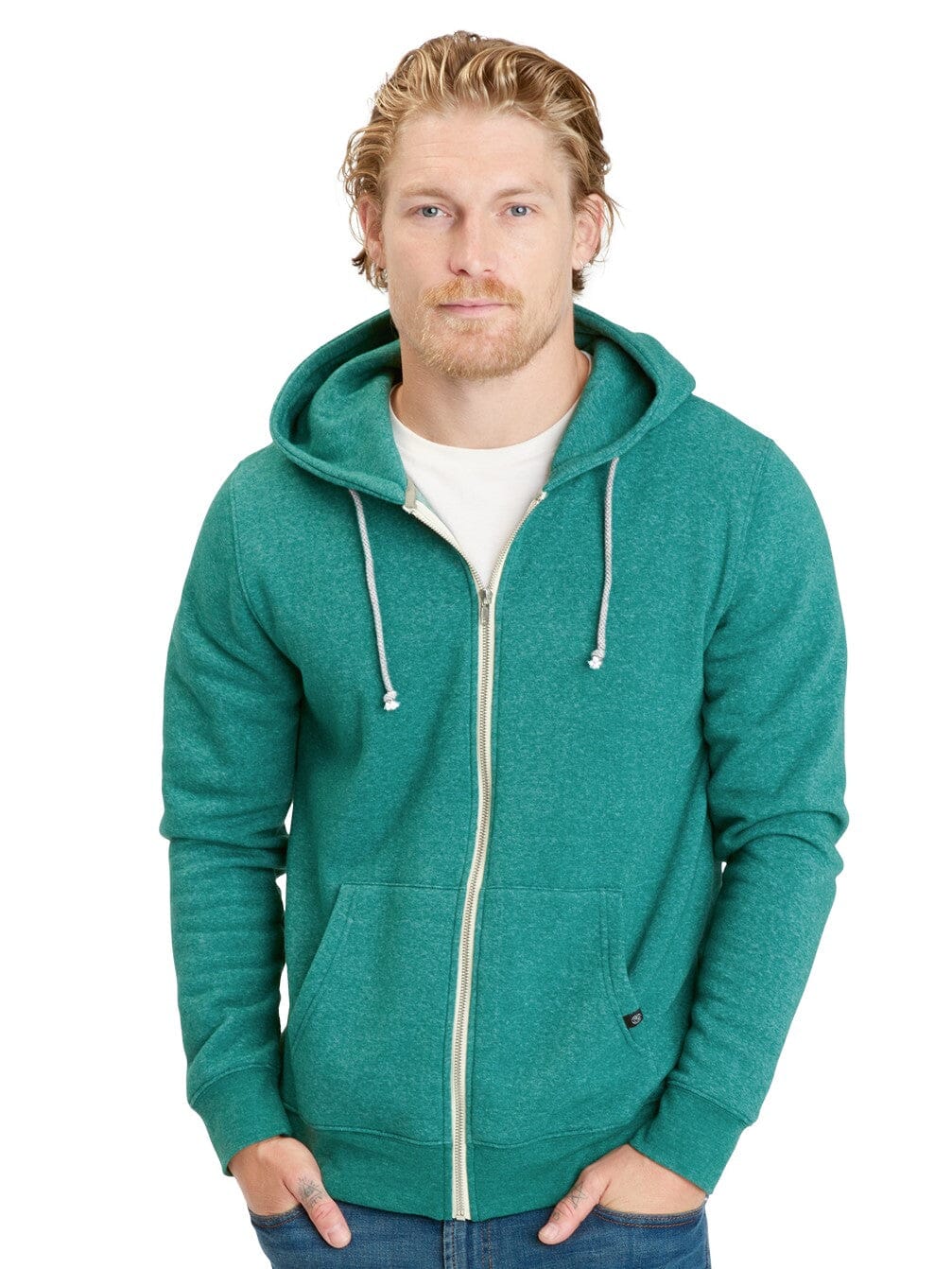 Triblend Fleece Zip Hoodie Mens Outerwear Sweatshirt Threads 4 Thought 