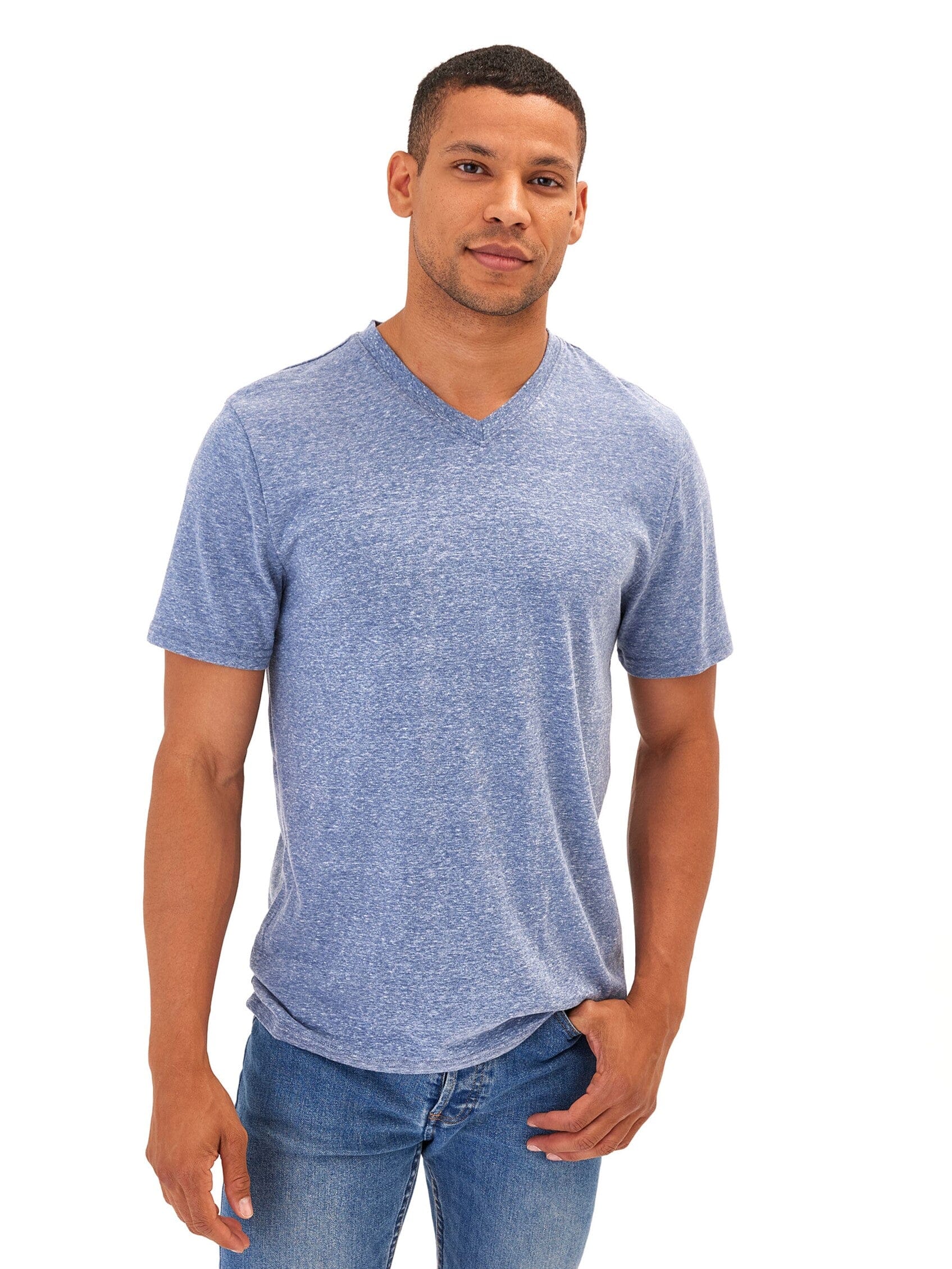 Triblend V-Neck Tee Mens Tops Tshirt Short Threads 4 Thought 