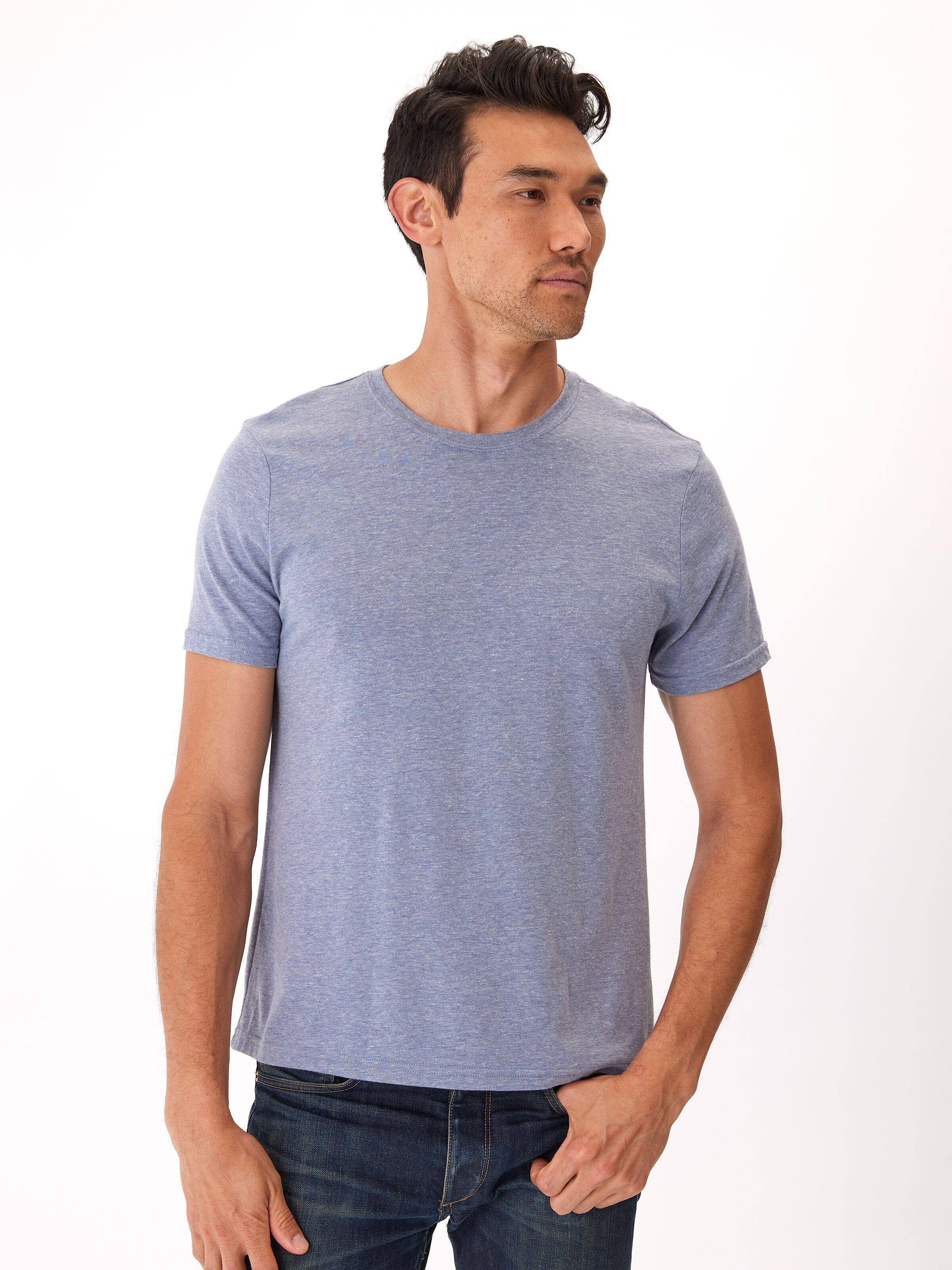 Triblend Crew Neck Tee in Heather Grey – Threads 4 Thought