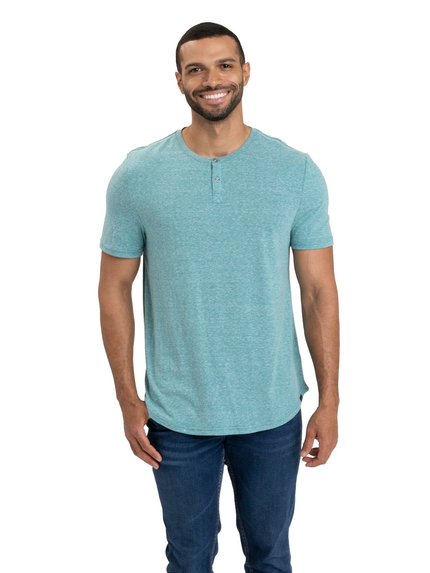 Baseline 2 Button Short Sleeve Henley Mens Tops Tshirt Short Threads 4 Thought 