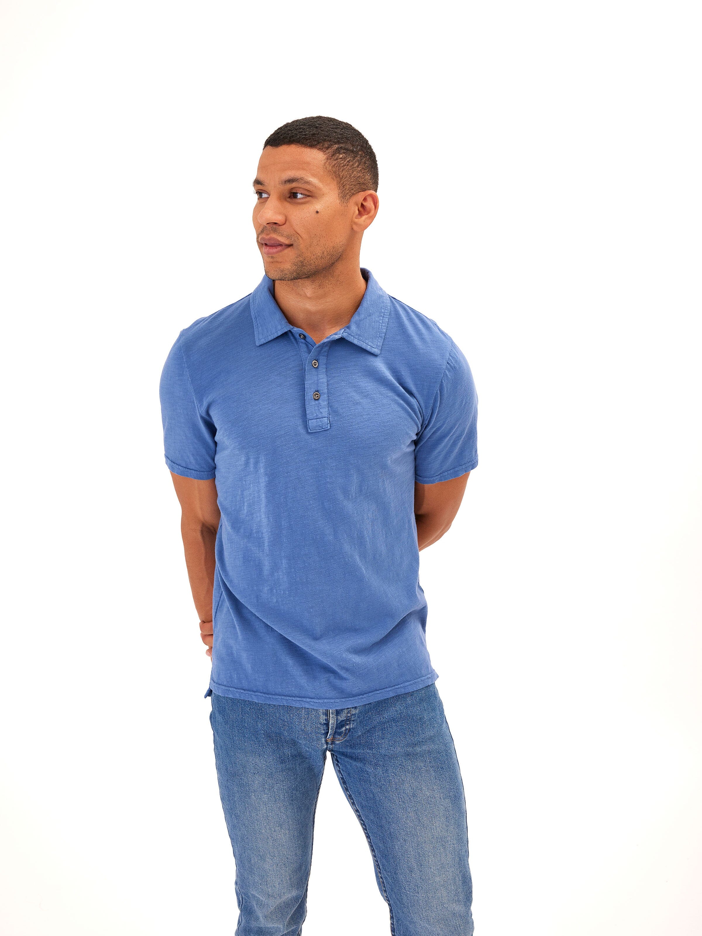 Slub Jersey Polo Mens Tops Tshirt Short Threads 4 Thought 