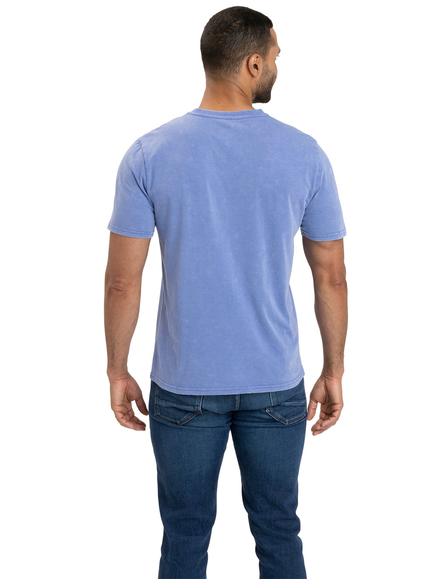 Mineral Wash Jersey V-Neck Tee Mens Tops Tshirt Short Threads 4 Thought 