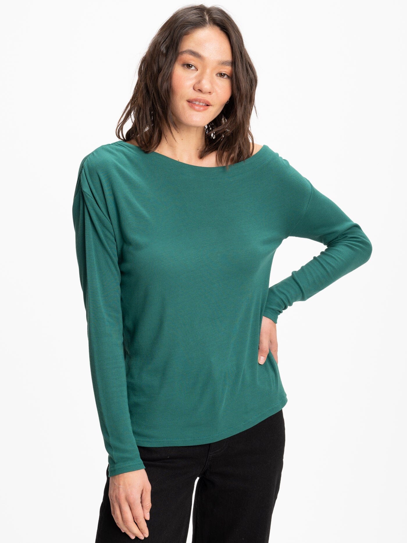 The Shia Long Sleeve Ribbed Tee in Golden Olive – Piper & Scoot
