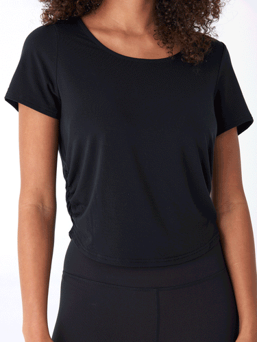 Deena Tencel Jersey Ruched Tee Womens Tops Short Threads 4 Thought 