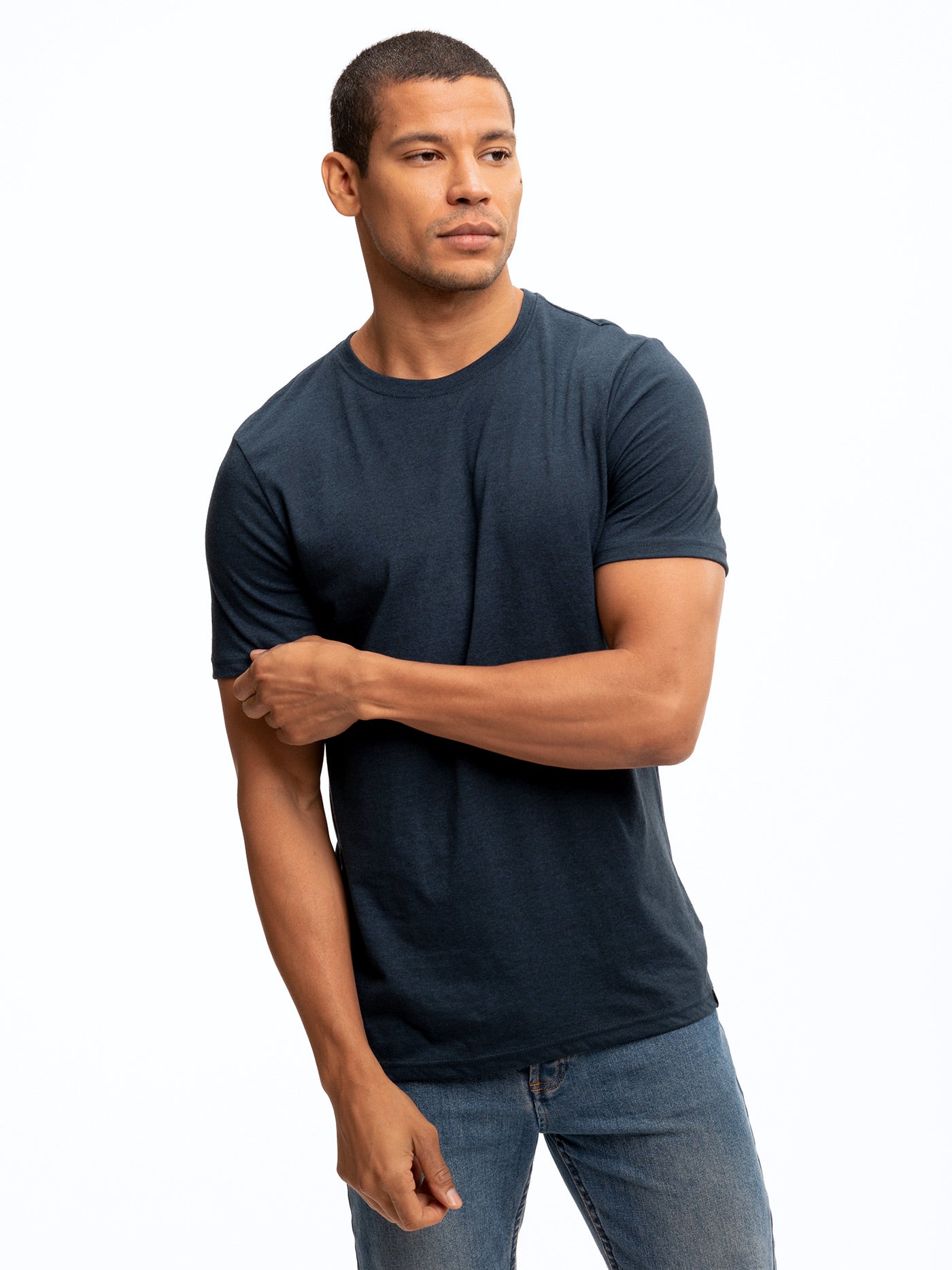 Triblend Crew Neck Tee in Heather Grey – Threads 4 Thought