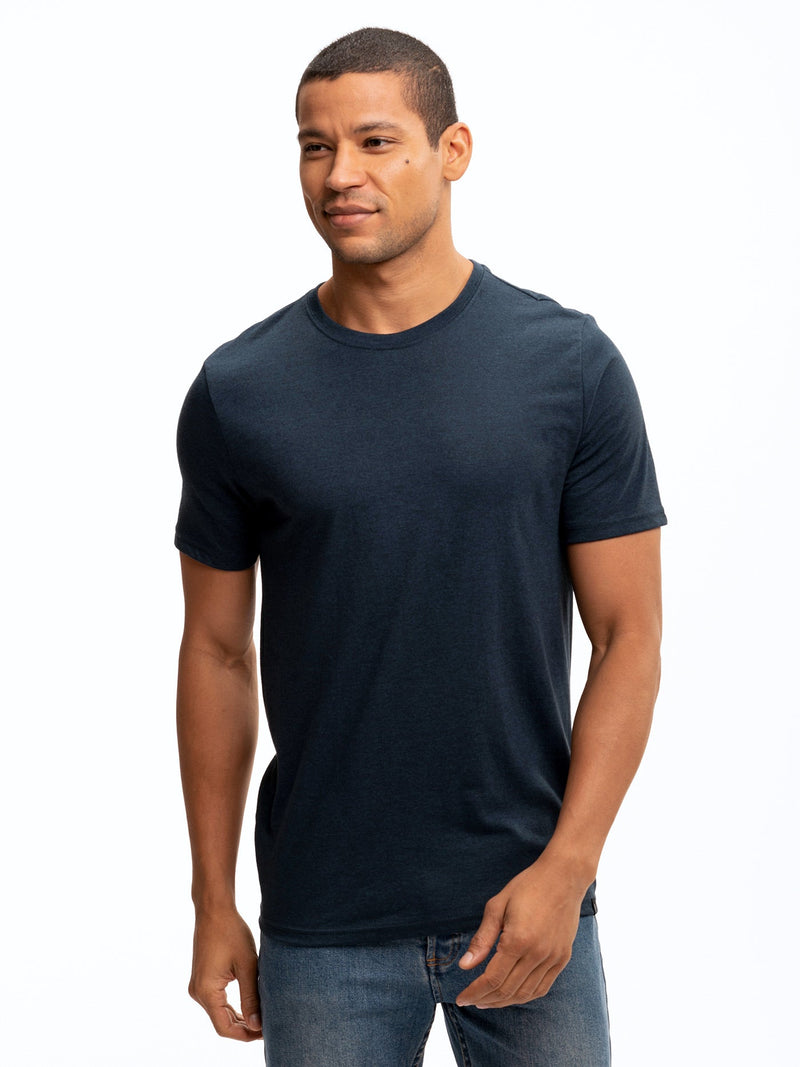 Triblend Crew Neck Tee In Midnight – Threads 4 Thought