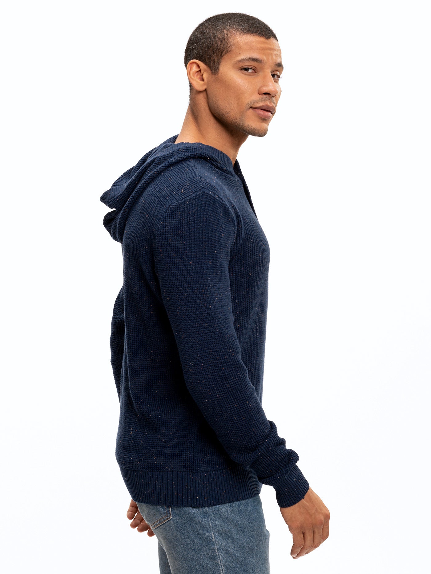 Henley Waffle Knit Hoodie in Acorn – Threads 4 Thought
