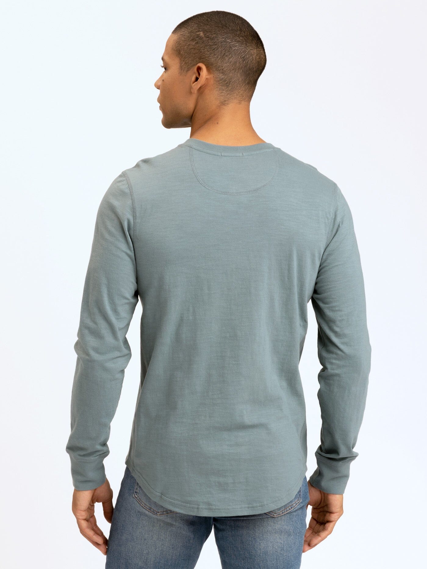 Leeroy Long Sleeve Slub Henley Mens Tops Tshirt Long Threads 4 Thought 