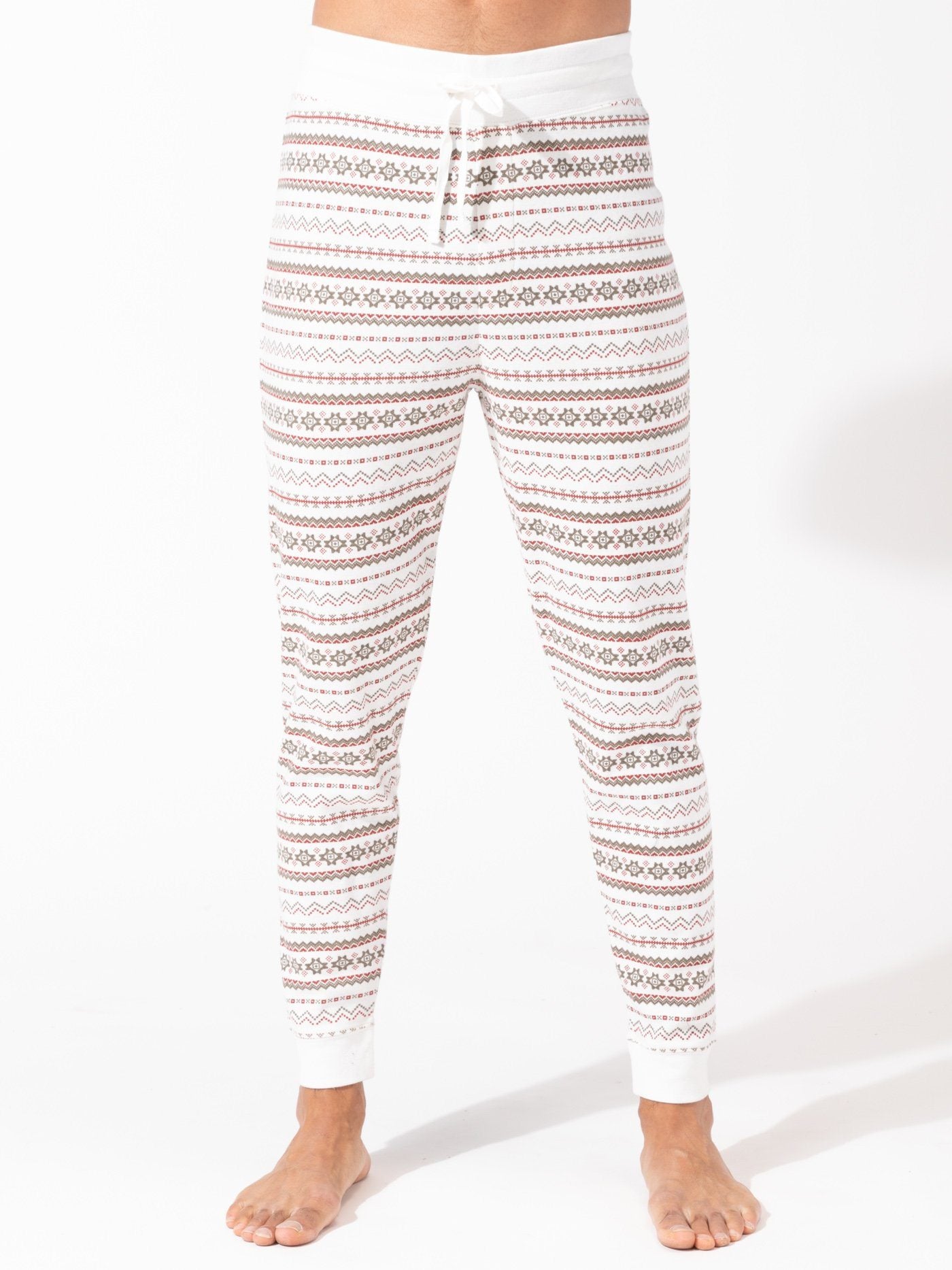 Basic Editions Women's Henley Pajama Shirt & Pants - Fair Isle