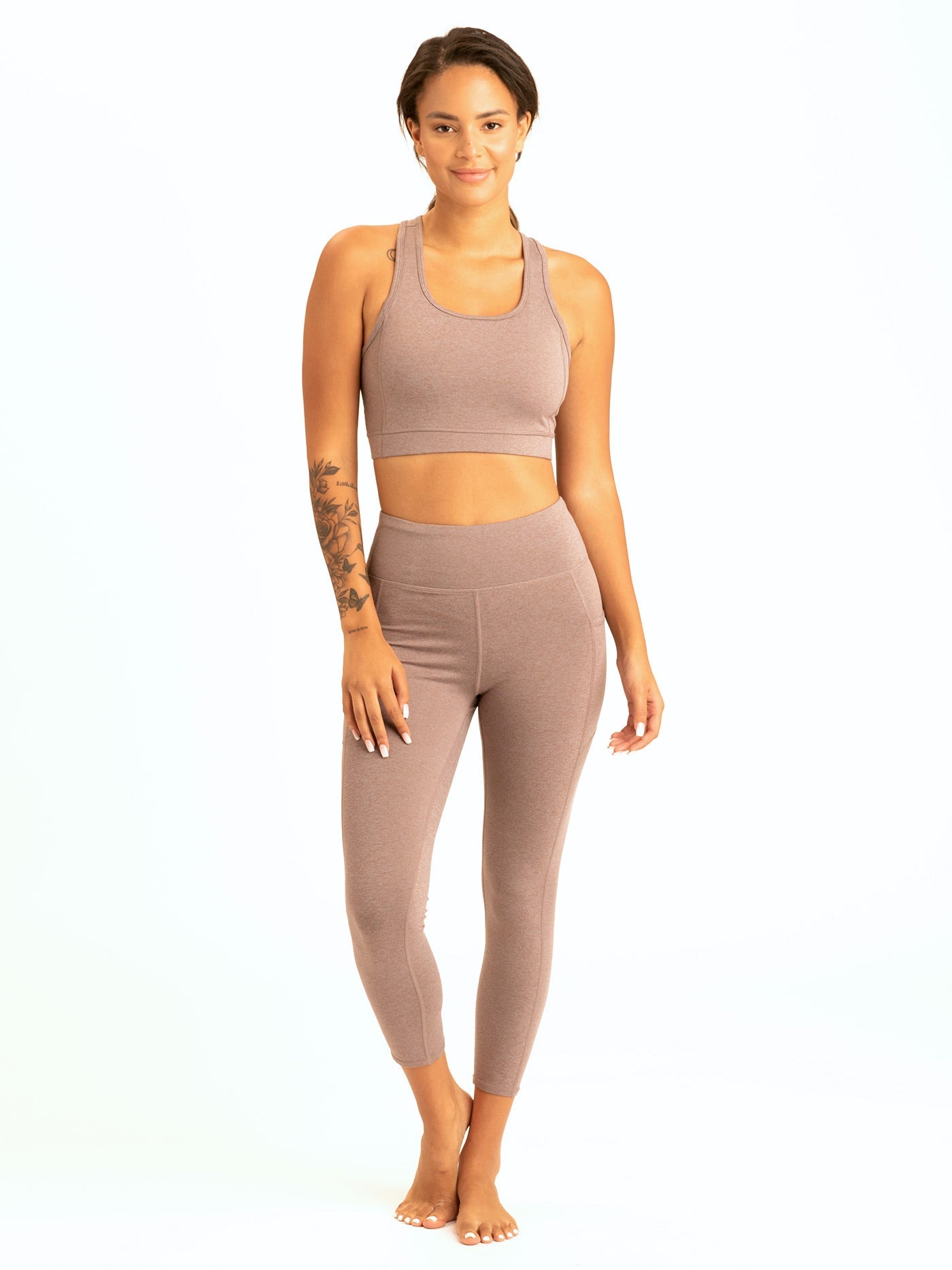 Monica Crop Criss Cross Legging in Heather Fig – Threads 4 Thought