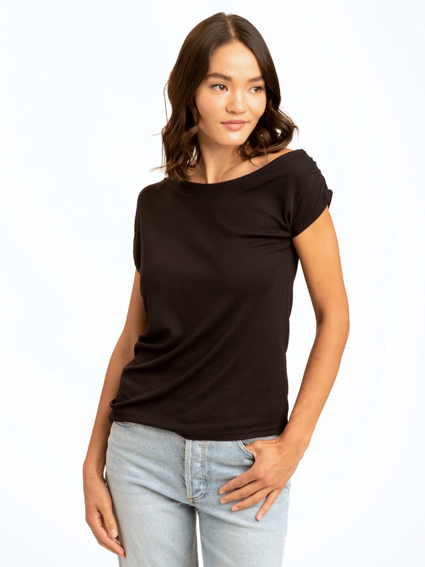 Genevieve Sweetheart Rib Top in Ecru – Threads 4 Thought