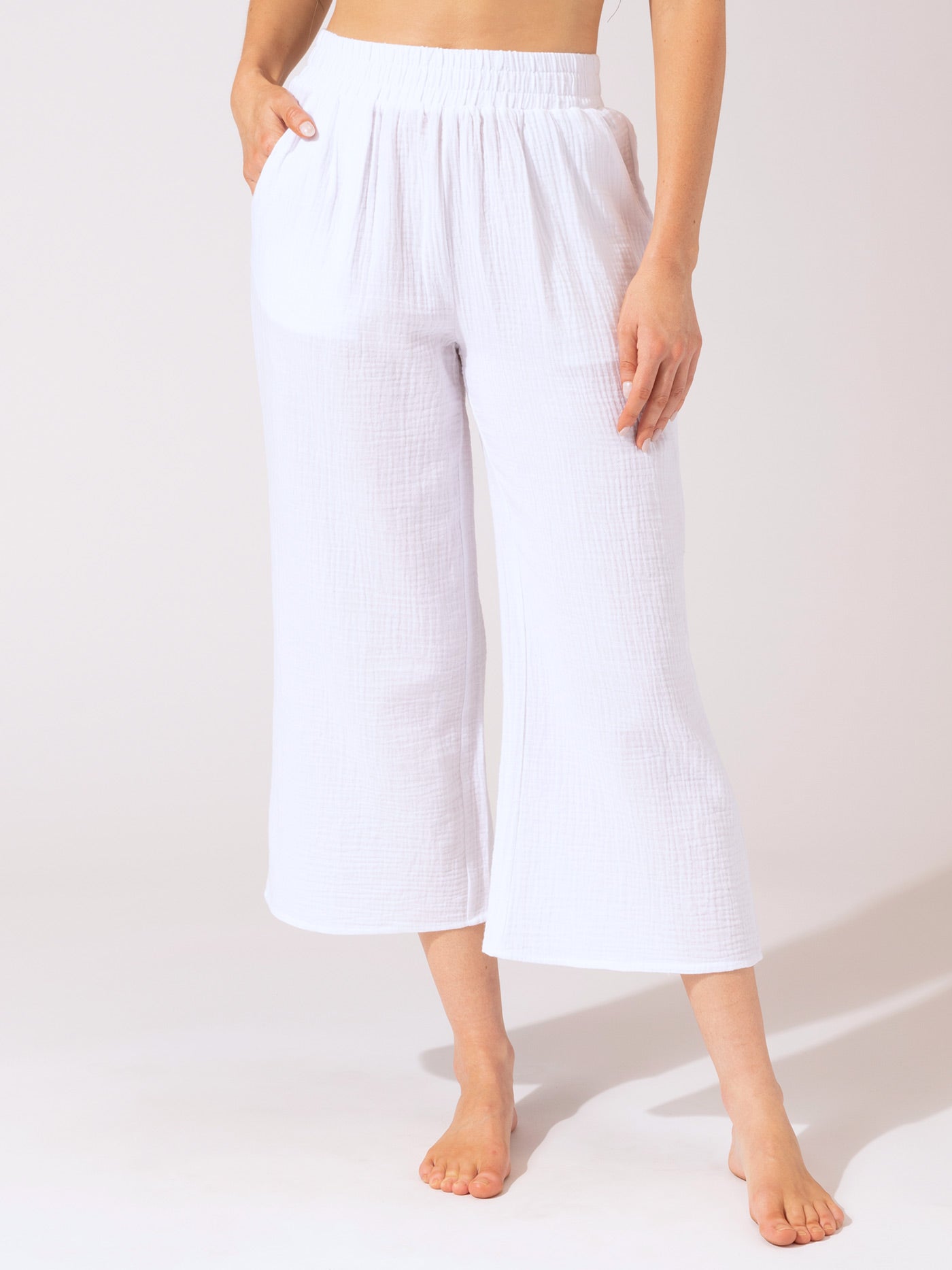 + NET SUSTAIN Nuxini cotton-gauze wide-leg pants