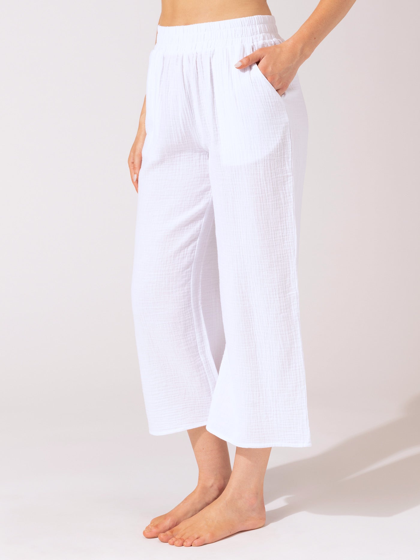 Organic Cotton Gauze Wide-Leg Pant