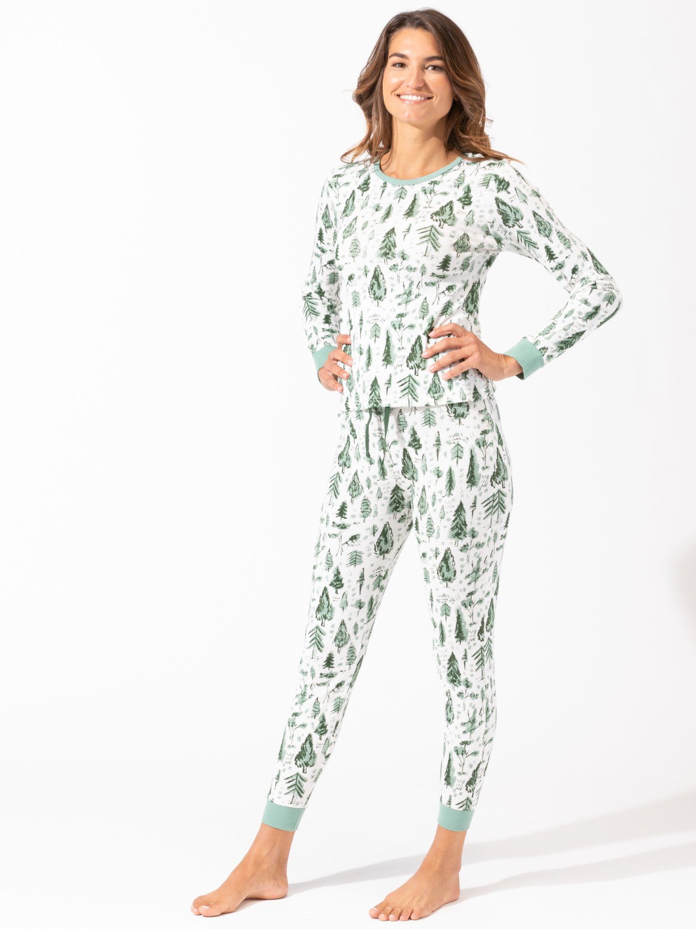 Women's Pine Forest Pajama Set Womens Pajamas Threads 4 Thought 