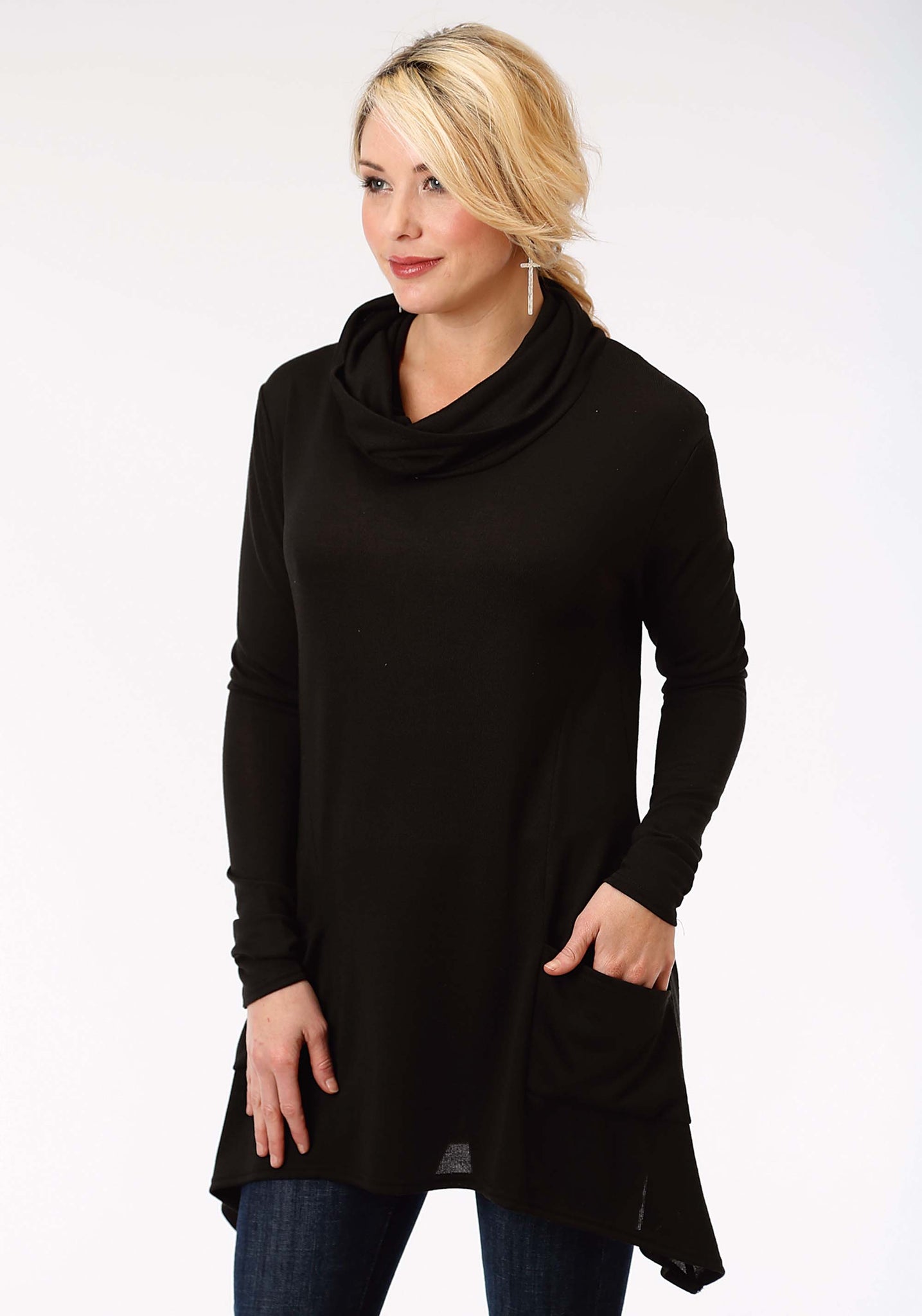 black tunic sweater