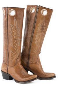 Cash Boot Womens Boot Tan Brunished Vamp And 16" Stove Top