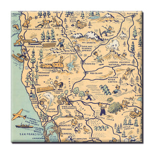 Golden State (Northern California) Square Magnet