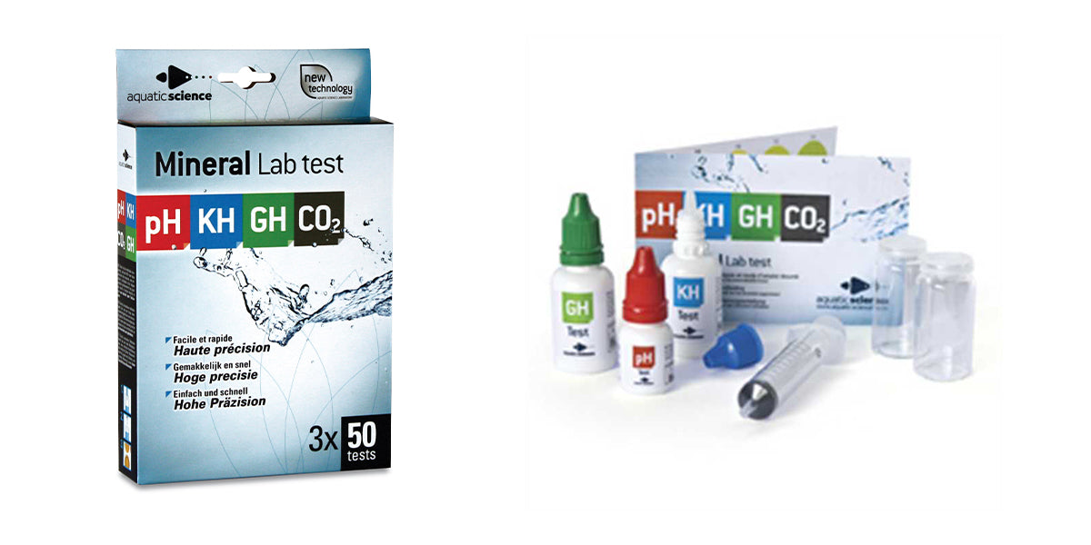 Mineral Lab wateranalysekit om mineralisatieparameters te bepalen (pH, KH, GH, CO2)