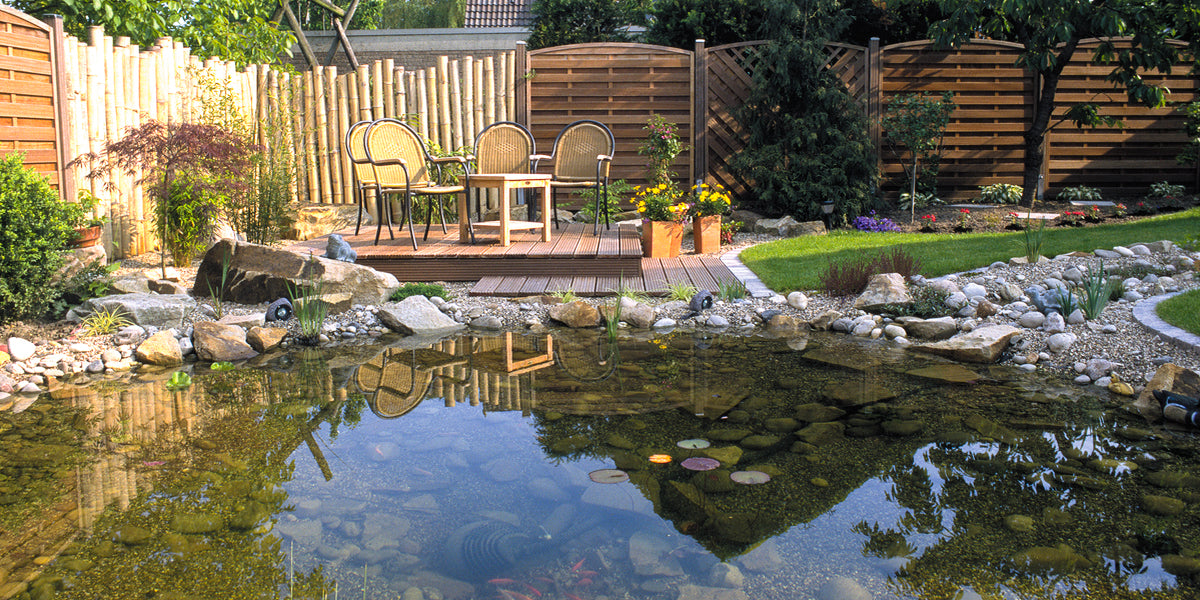 A pond that adorns the garden and the entire property