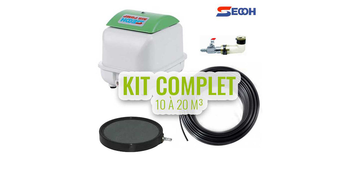 The complete Secoh aeration kit for ponds up to 20 cubic meters