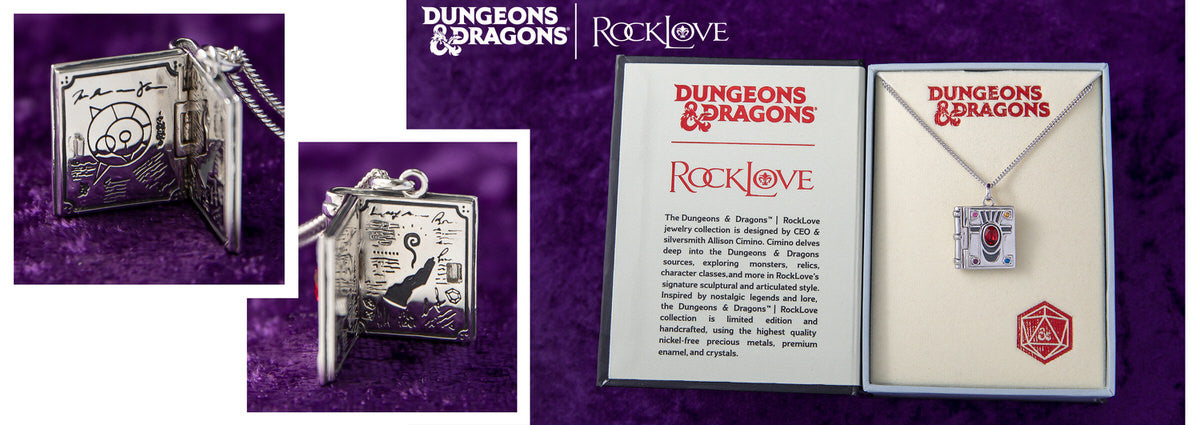 RockLove officially licensed Dungeons and Dragons jewelry Wizard Spell Book 