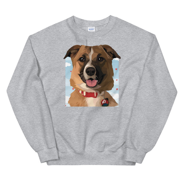 sweatshirt with dogs face on it