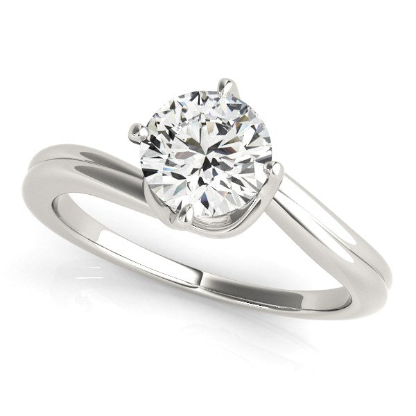 14K White Gold Solitaire Round Bypass Diamond Engagement Ring (1 ct. tw.)