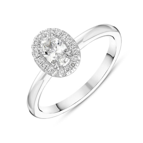  Platinum Brilliant Cut 0.40ct Diamond Oval Ring 