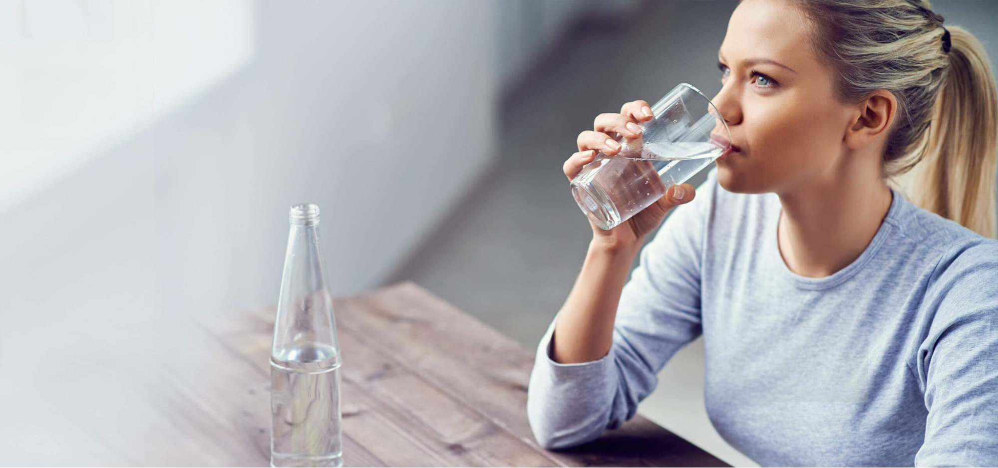 women drinking water