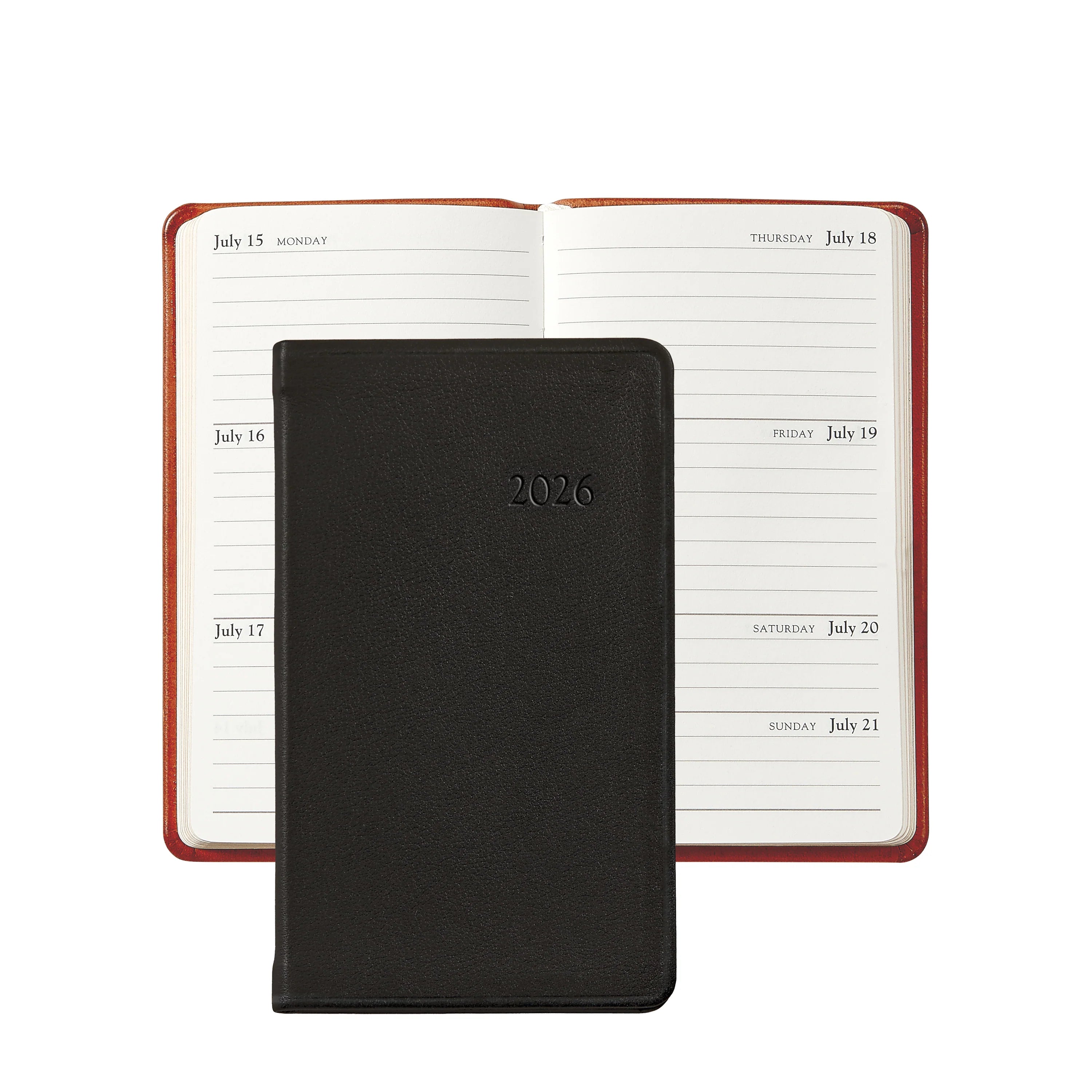 2026 5" Pocket Datebook Traditional Leather