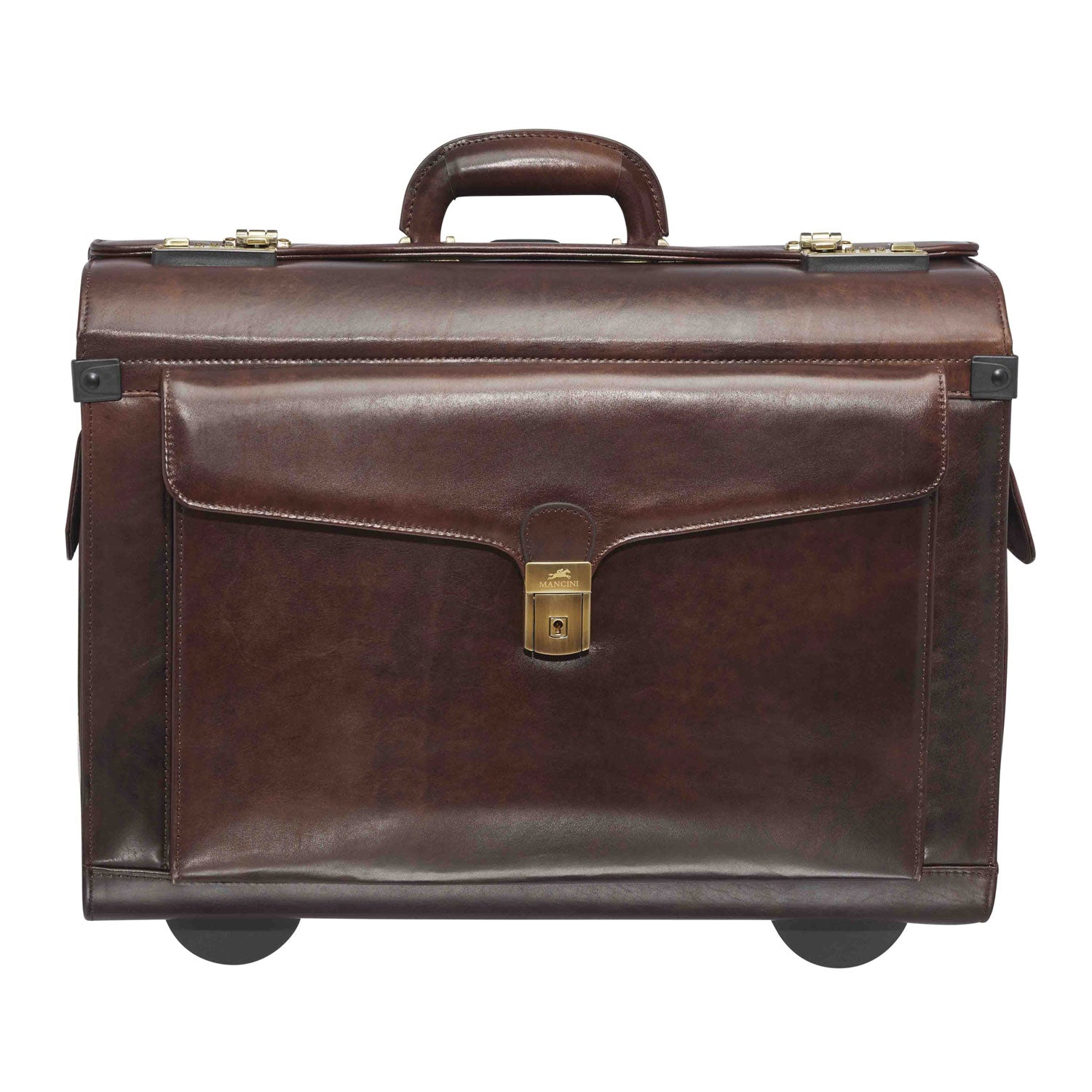 Mancini Leather Vanizia Deluxe Wheeled Catalog Case Brown – Altman Luggage