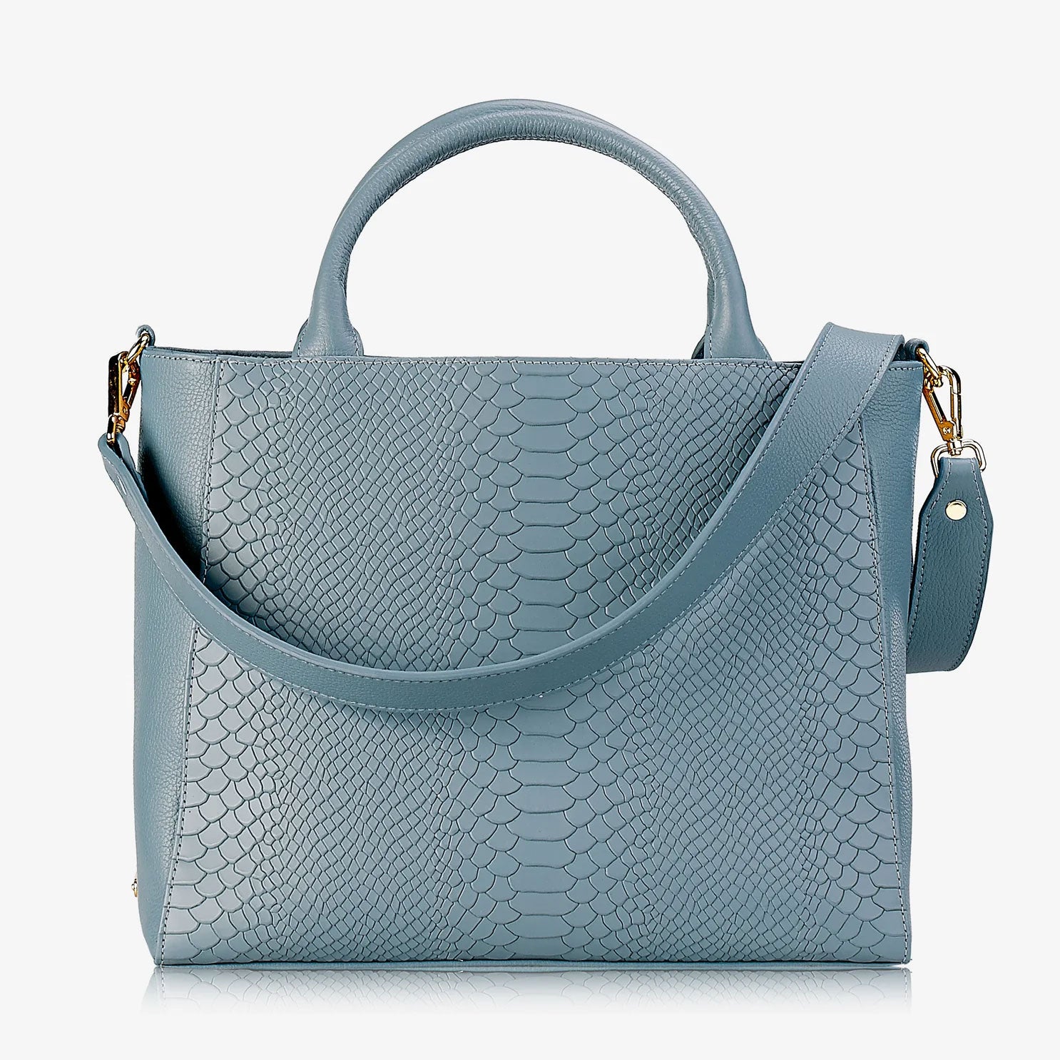 GiGi New York HUDSON SATCHEL Embossed Python Leather | Altman Luggage