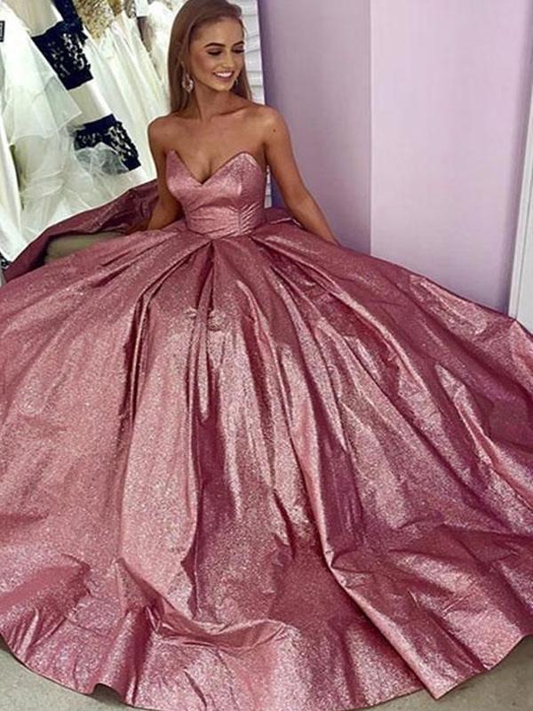 mauve pink prom dress