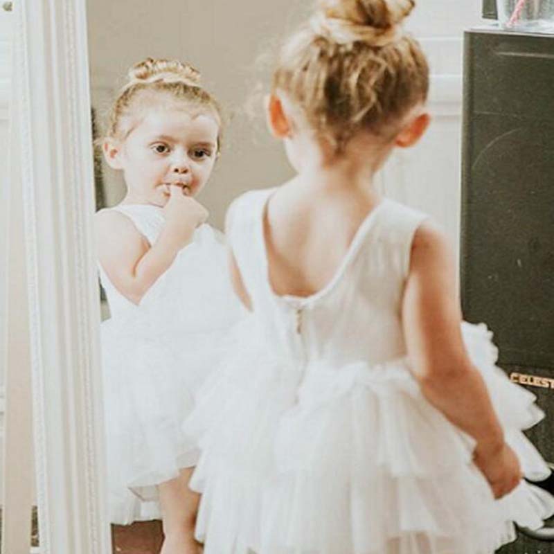 little girl simple white dress